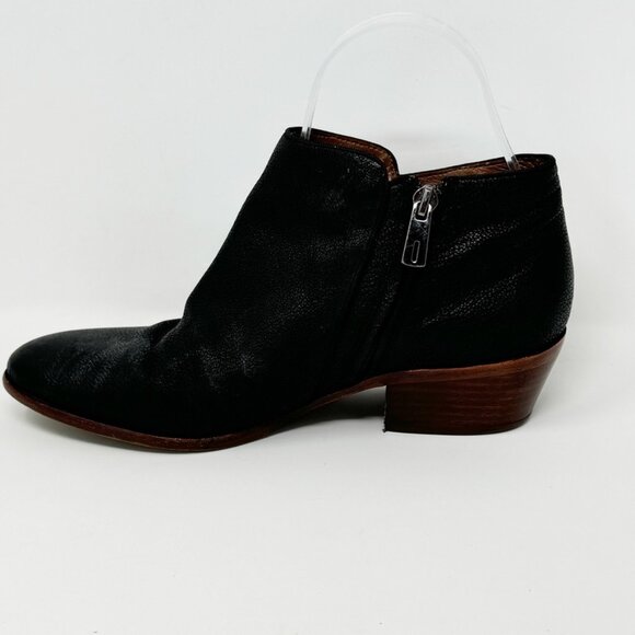 Sam Edelman Womens Black Leather Side Zip Bootie  Size 7 - Picture 2 of 9
